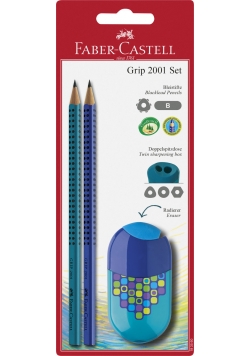 Grip 2001 Set 2x ołówek+ temperówka Trend z gumką