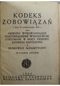 Kodeks Zobowiązań 1934 r.
