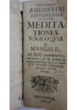 Meditationes,Soliloquia & Manuale,1701 r.