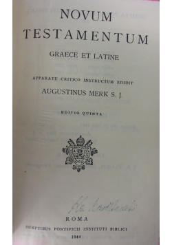 Novum Testamentum,1944r.