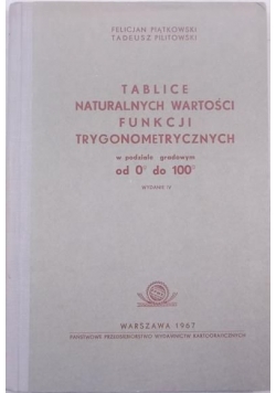 Tablice naturalnych wartości funkcji trygonometrycznych