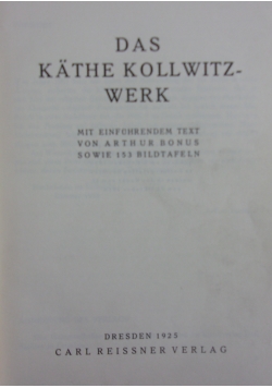 Das Kathe Kollwitz-Werk,1925r,