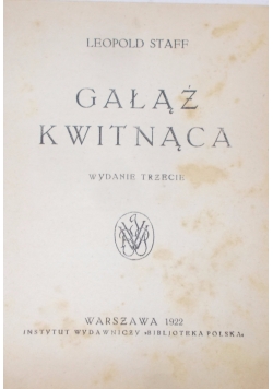 Gałąź kwitnąca, 1922 r.