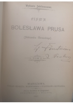 Pisma Bolesława Prusa Tom I, 1897 r.