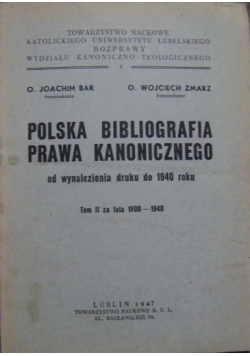 Polska Bibliografia Prawa Kanonicznego, 1947r.