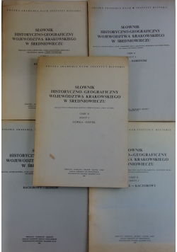 Słownik historyczno geograficzny województwa krakowskiego w średniowieczu, zestaw 5  książek