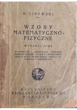 Wzory matematyczno-fizyczne wydanie ósme,  1932 r.