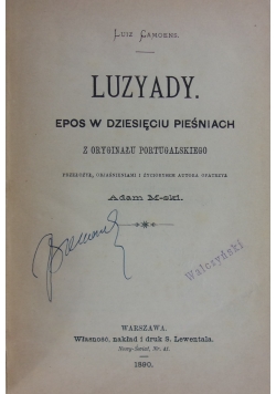 Luzyady. Epos w dziesięciu pieśniach, 1890 r.