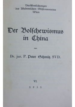 Der Bolschewismus in China ,1931 r.