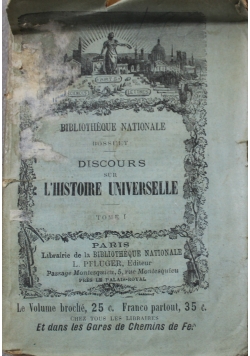 Discours sur L'histoire Universelle Tom I 1893 r.