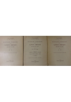 Dictionnaire etymologique de la langue Grecque, zestaw 3 książek