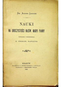 Nauki na uroczystości Najśw Maryi Panny 1895 r