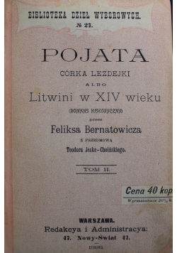 Pojata Córka Lezdejki Tom II 1898 r.