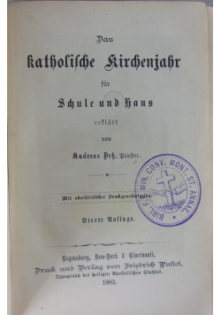 Das katholische kirchenjahr fur Schule und Haus, 1883 r.