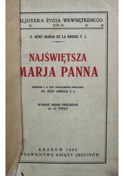 Najświętsza Marja Panna 1934 r