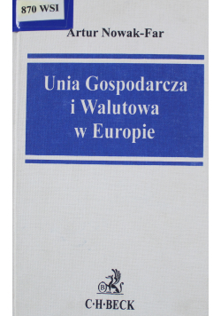 Unia Gospodarcza i Walutowa w Europie