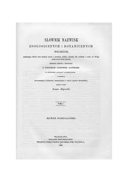 Słownik nazwisk zoologicznych i botanicznych polskich, 1889 r.