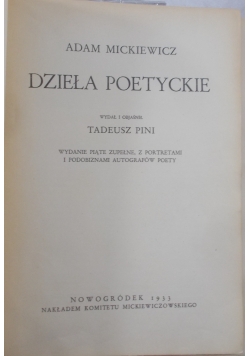 Dzieła Poetyckie ,1933 r.