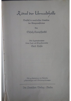 Ratsel der urwalsholle, 1938r