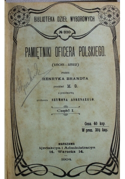 Pamiętniki oficera Polskiego część I 1904 r.