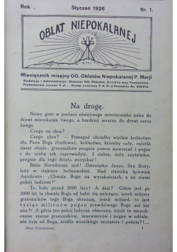 Oblat Niepokalanej, 12 Numerów, 1926 r.