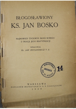 Błogosławiony ks. Jan Bosko 1929 r.