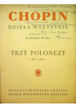 Chopin dzieła wszystkie Trzy polonezy