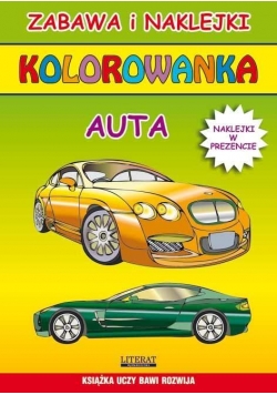 Kolorowanka - Auta. Zabawa i naklejki LITERAT
