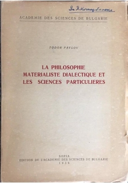 La philosophie materialiste dialectique et les sciences particulires