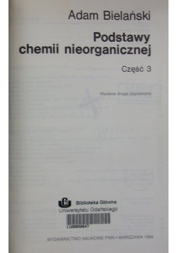 Podstawy chemii nieorganicznej, część III