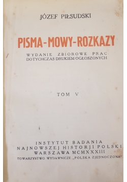 Pisma-mowy-rozkazy tom V, 1933r.
