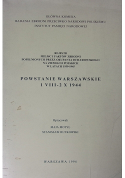 Powstanie warszawskie 1 VIII- 2 X 1944
