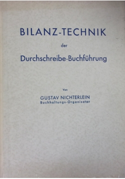 Bilanz-Technik der Durchschreibe-Buchfuhrung, 1937 r.