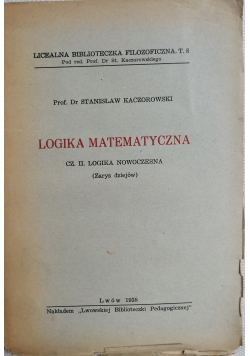 Logika matematyczna, 1938 r.