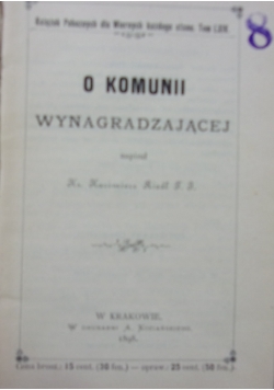 O komunii wynagradzającej, 1898 r.