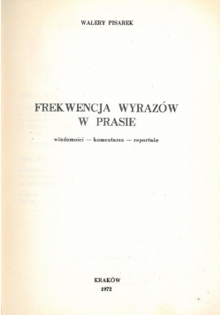 Frekwencja wyrazów w prasie
