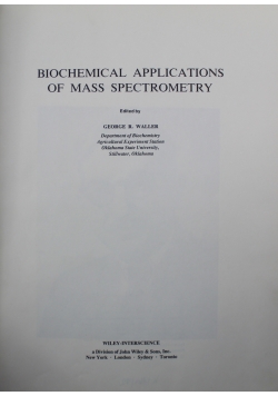 Biochemical Applications of Mass Spectrometry
