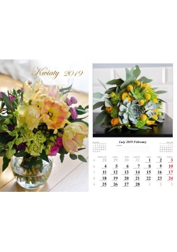 Kalendarz 2019 wieloplanszowy Kwiaty