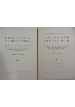 Colloquium Mathematicum, t. X, zestaw 2 książek