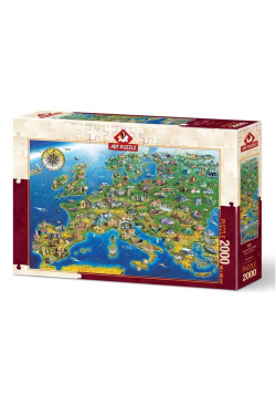 Puzzle 2000 Mapa z zabytkami Europy