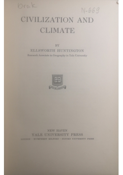 Cywilization and Climate ok. 1924 r.