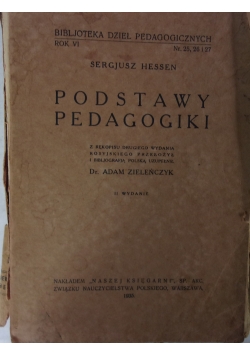 Podstawy pedagogiki, 1935r.