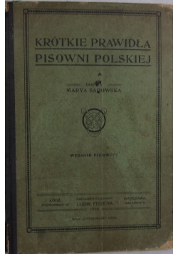 Krótkie prawidła pisowni polskiej, 1908 r.