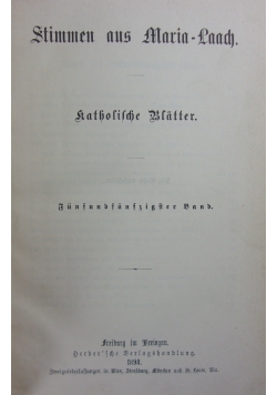 Stimmen aus Maria - Laach, 55 band, 1898 r.