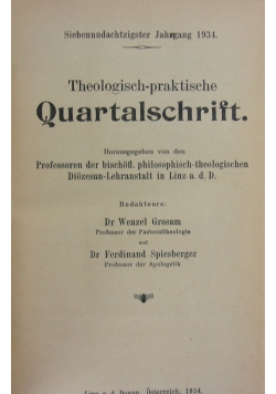 Theologisch praktische Quartalschrift, 1934r.