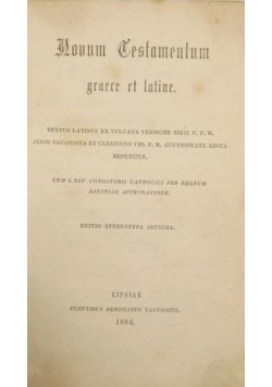 Novum Testamentum Graece et Latine, 1884 r.