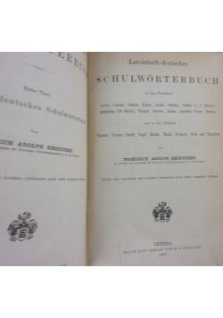 Lateinisch-deutsches Schulwörterbuch zu den Prosaikern, 1870 r.