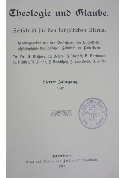 Theologie und Blaube, 1912r.