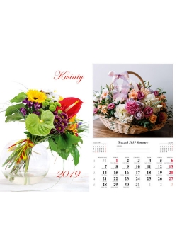 Kalendarz 2019 wieloplanszowy Kwiaty dwustronny