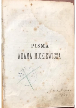Pisma Adama Mickiewicza, tom VI